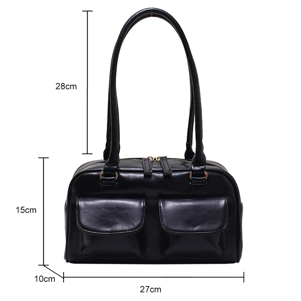 Red Women's Satchel Hobo Bag Patent Leather Handbag