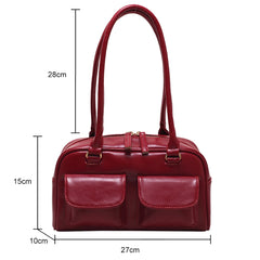Red Women's Satchel Hobo Bag Patent Leather Handbag
