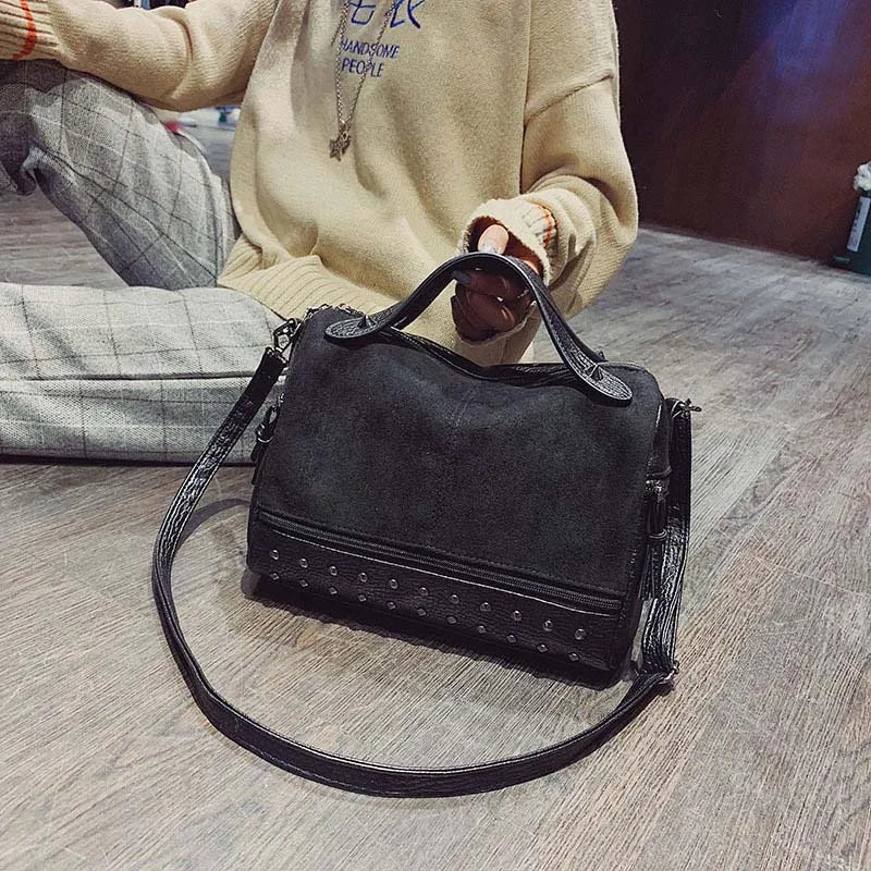 Retro Rivet PU Leather Handbag Women's Shoulder Crossbody Bags