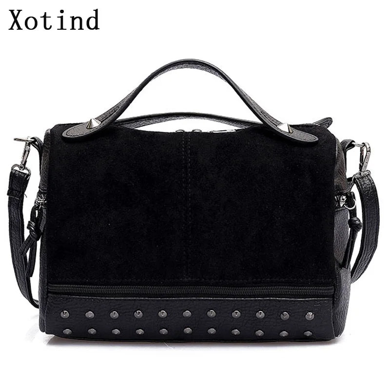 Retro Rivet PU Leather Handbag Women's Shoulder Crossbody Bags