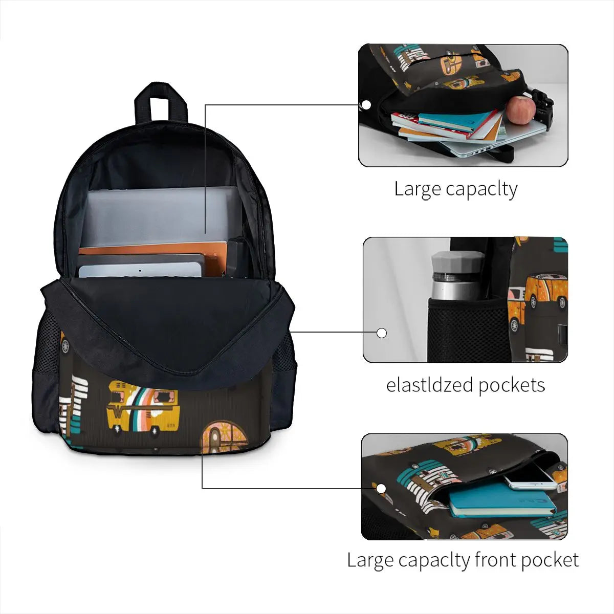 Vintage Road Trip Backpacks for Men and Women