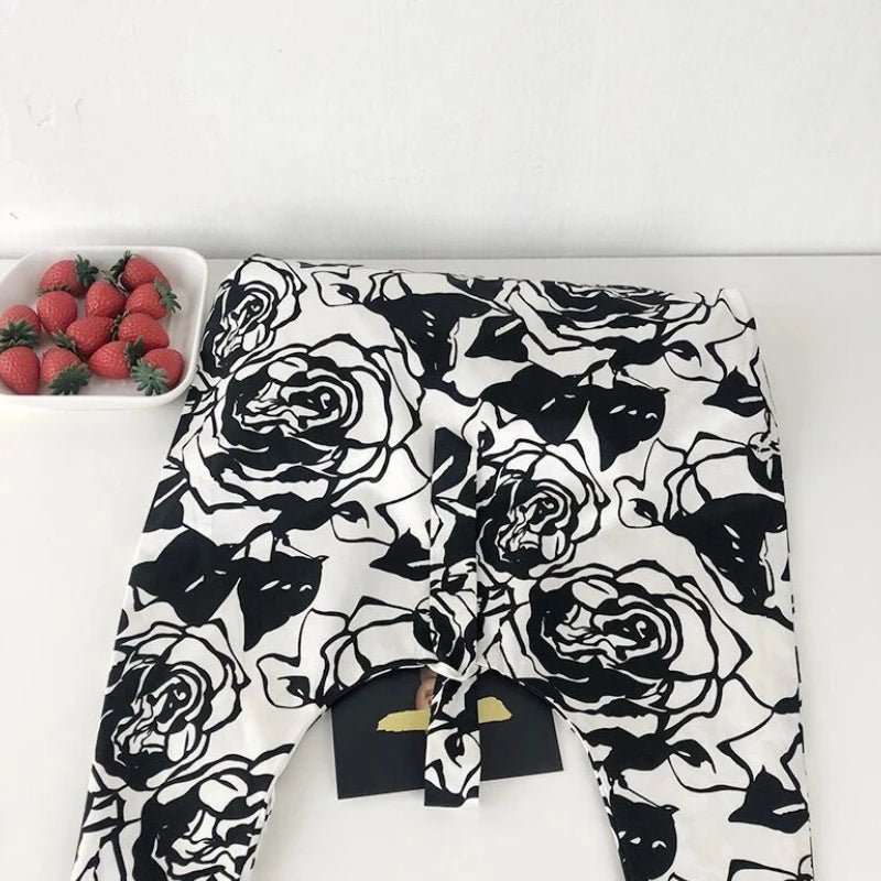Retro Rose Floral Shoulder Bags Large Capacity Travel Canvas Underarm Shopping