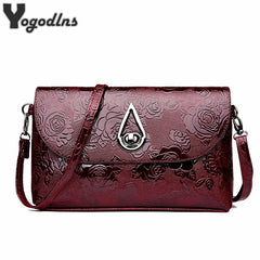 Retro Rose Flower Embossed Sling Bag Mother Single Shoulder Purse