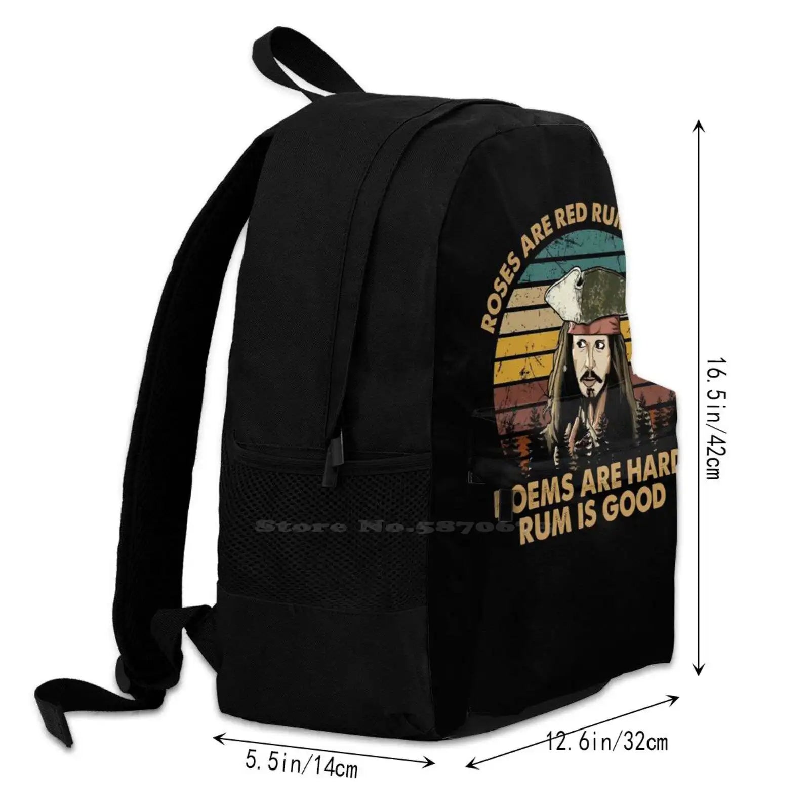 Roses Are Red Rum Is Good Pirate Caribbean Backpack