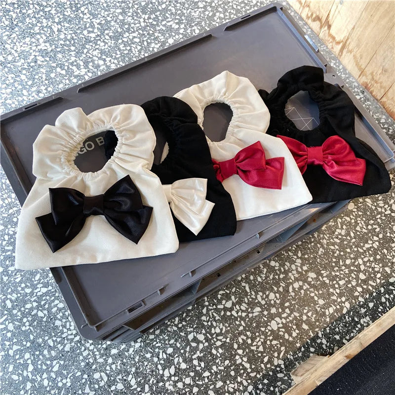 Vintage Satin Bowknot Women's Mini Wrist Bag Canvas Small Shoulder Bags