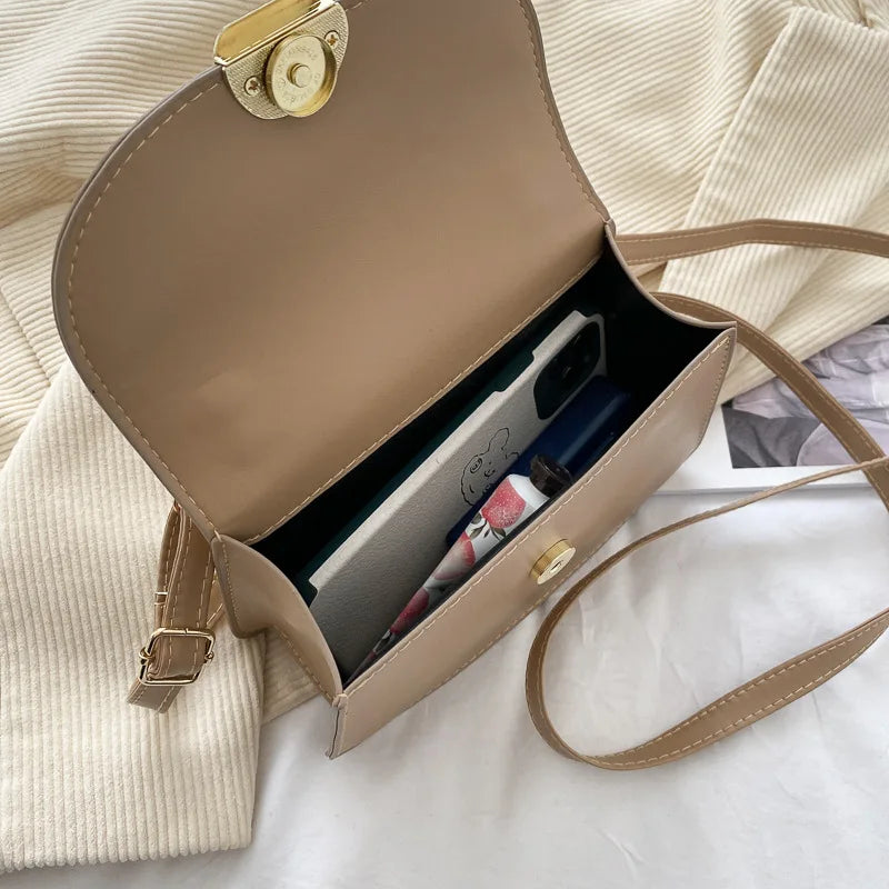 Retro Shoulder Bag Stylish Crossbody PU Leather Handbag Female Messenger