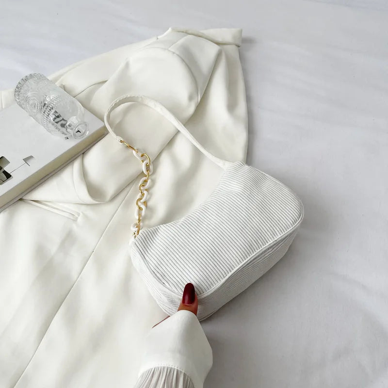 Velvet Armpit Bag with Chain Women's Handbags