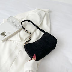 Velvet Armpit Bag with Chain Women's Handbags