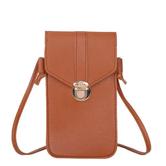 Retro Mobile Phone Bag Women PU Transparent Touch Screen Messenger Bags