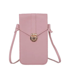 Retro Mobile Phone Bag Women PU Transparent Touch Screen Messenger Bags