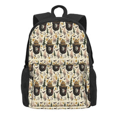 Vintage Smokey Bear Pattern Backpack Waterproof Bag