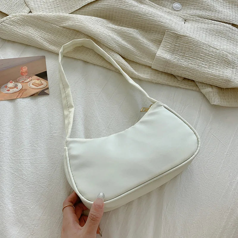 Purple PU Leather Women Underarm Bag Small Shoulder Bags