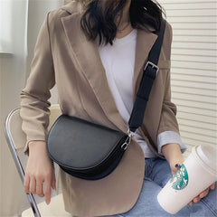 Vintage Leather Saddle Bag Women's Crossbody Bag