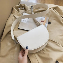 Vintage Leather Saddle Bag Women's Shoulder Handbag