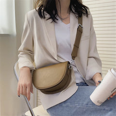Vintage Leather Saddle Bag Women's Crossbody Bag