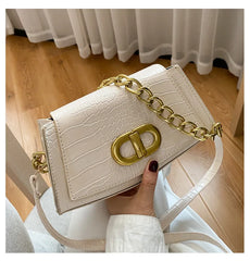 Retro Solid Women's Bag PU Leather Shoulder Bag Small Square Bag