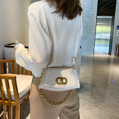 Retro Solid Women's Bag PU Leather Shoulder Bag Small Square Bag