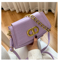 Retro Solid Women's Bag PU Leather Shoulder Bag Small Square Bag