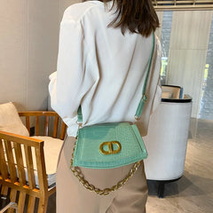 Retro Solid Women's Bag PU Leather Shoulder Bag Small Square Bag