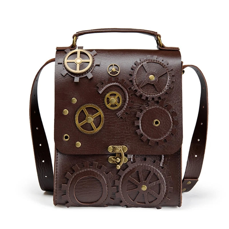 Steampunk Women Shoulder Bag Vintage Clock Money Clutch Handbag