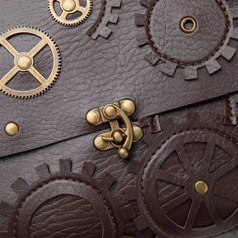 Steampunk Women Shoulder Bag Vintage Clock Money Clutch Handbag