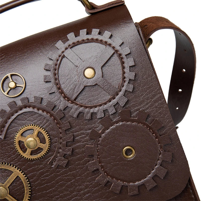Steampunk Women Shoulder Bag Vintage Clock Money Clutch Handbag