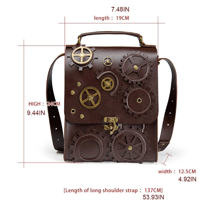Steampunk Women Shoulder Bag Vintage Clock Money Clutch Handbag
