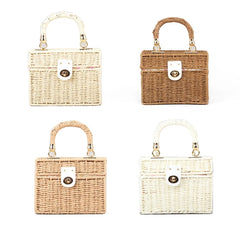 Retro Straw Weave Shoulder Bag Crossbody Bag Top-handle Bag