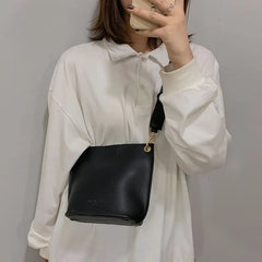 Retro Style Waist Bag Bucket Bag PU Leather Female Shoulder M
