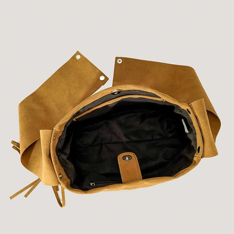 Retro Tassel Handbag Faux Suede Shoulder Crossbody Bag