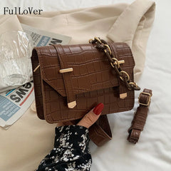 Retro Texture Handbags Chain Shoulder Bags Mini Square Bags