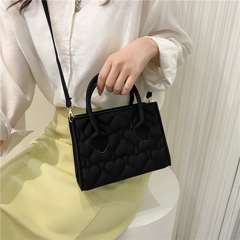 Women's Retro Textured Shoulder Bag Small Square Portable Messenger Bag