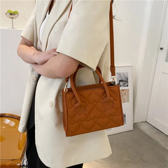 Women's Retro Textured Shoulder Bag Small Square Portable Messenger Bag