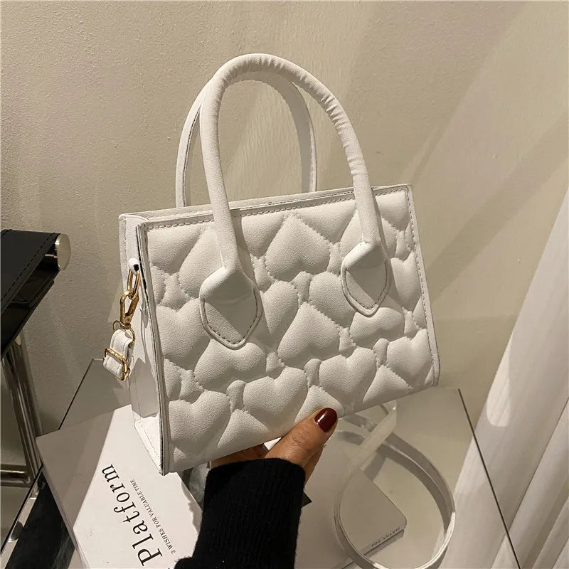 Women's Retro Textured Shoulder Bag Small Square Portable Messenger Bag