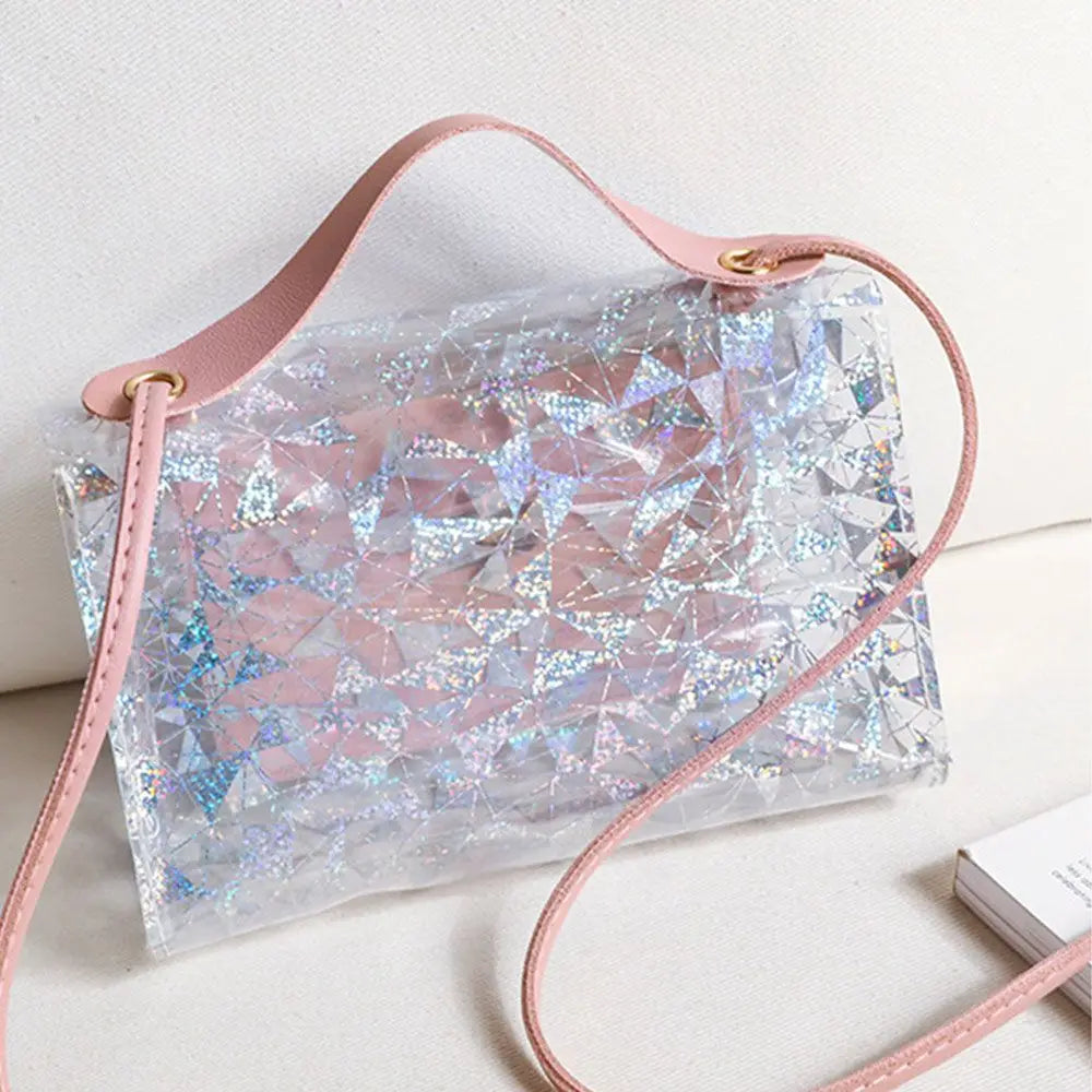 Vintage PU Transparent Handbag Small Subaxillary Bag