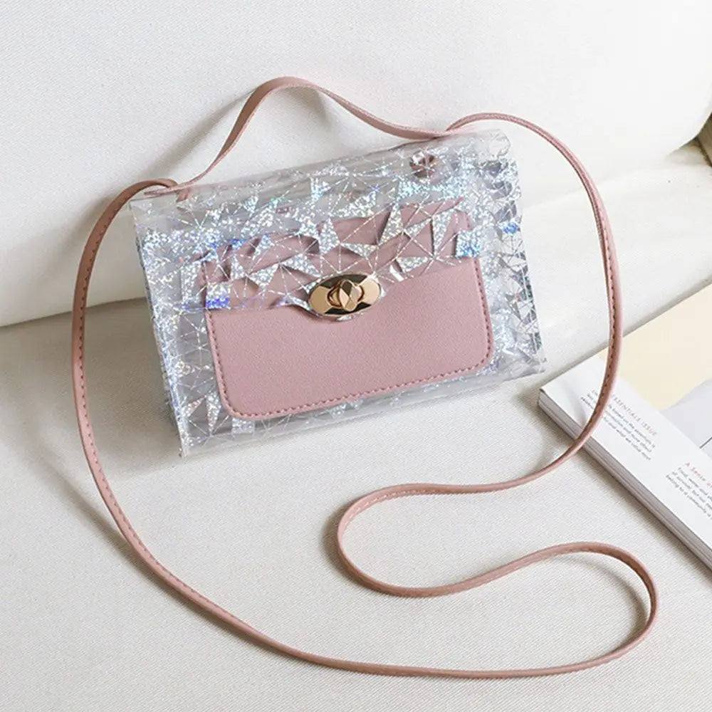 Vintage PU Transparent Handbag Small Subaxillary Bag