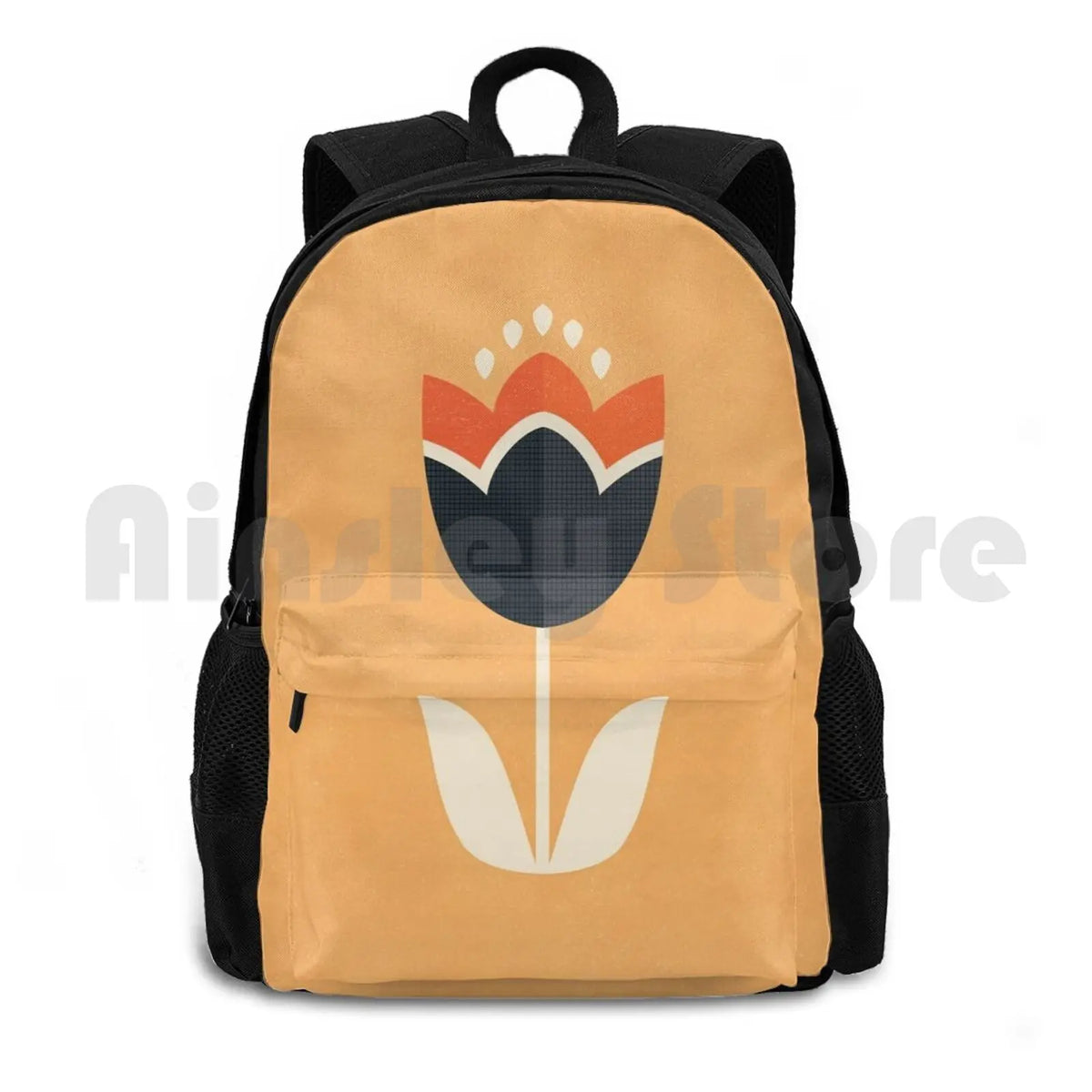 Orange/Cream Outdoor Hiking Backpack Waterproof Camping Travel