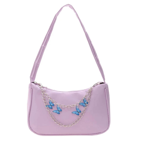 Retro Bow Handbag PU Leather Shoulder Bag for Women