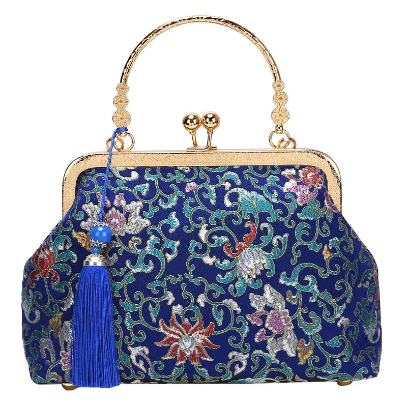 Vintage Fringe Tassel Bag Shell Lock Mother Gift Chain Shoulder Crossbody