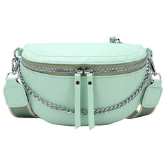 Retro PU Leather Waist Bag Chain Waist Pack Women Belt Bag