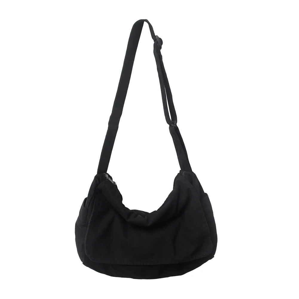 Retro Canvas Shoulder Bag Large Capacity Crossbody Handbag