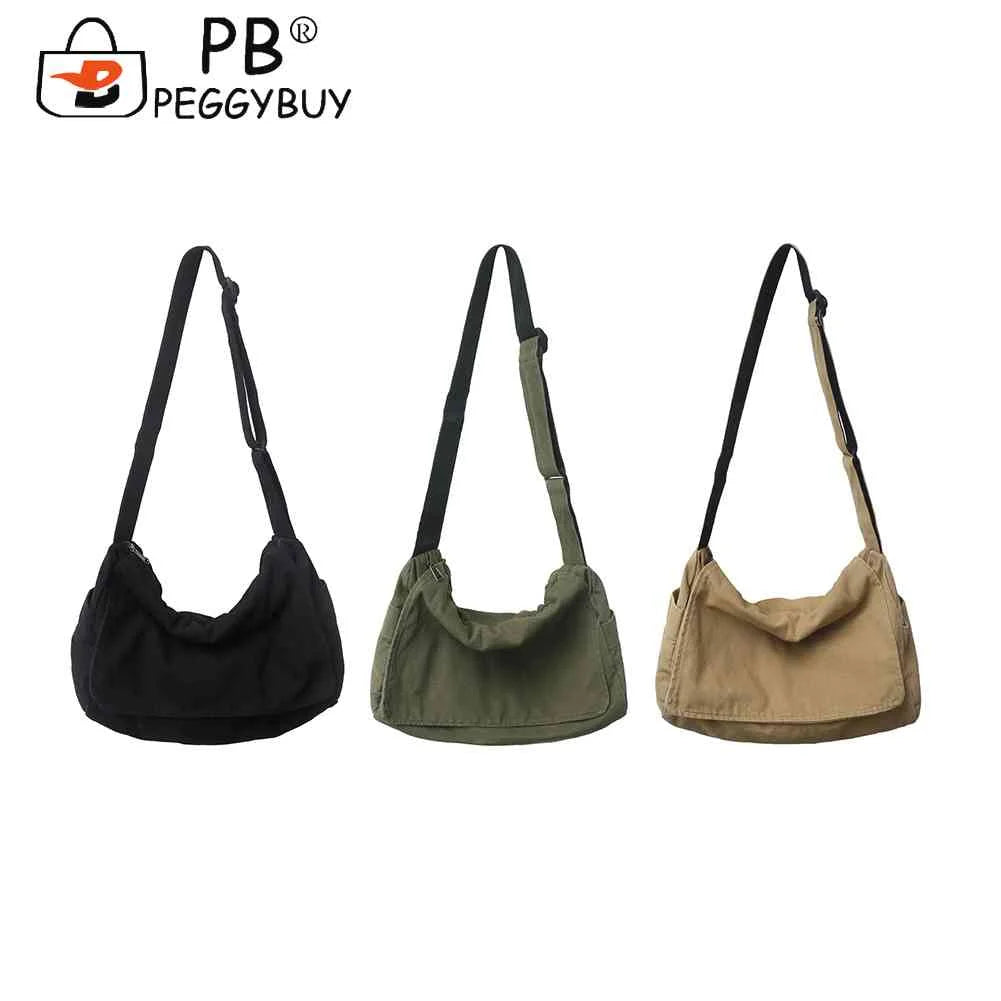 Retro Canvas Shoulder Bag Large Capacity Crossbody Handbag