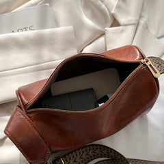 Wide Strap Shoulder Bag PU Leather Crossbody Hot Satchel Bags Casual Handbag