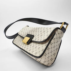 Retro Women Bags Print Strap Female Handbags Pu Leather Crossbody Messenger Bag