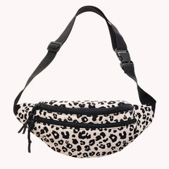 Retro Leopard Print Messenger Chest Bag