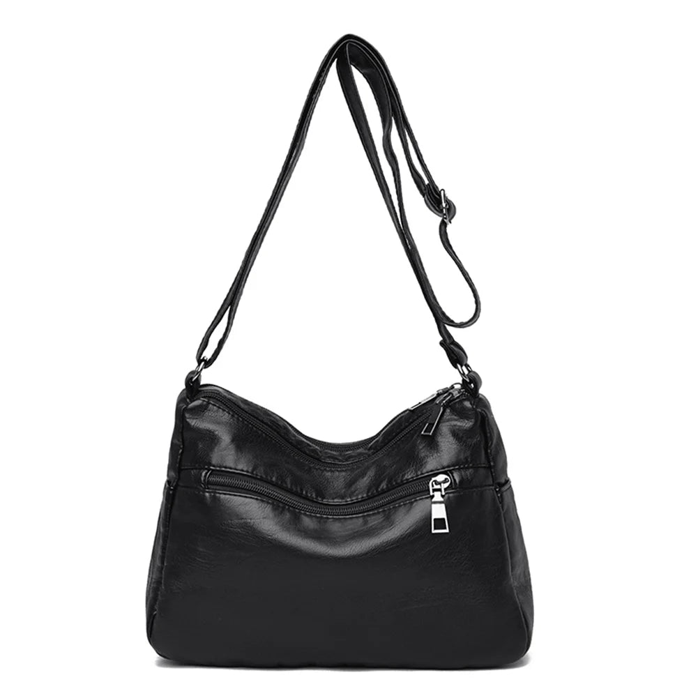 Retro Women PU Leather Shoulder Pouch Crossbody Handbag