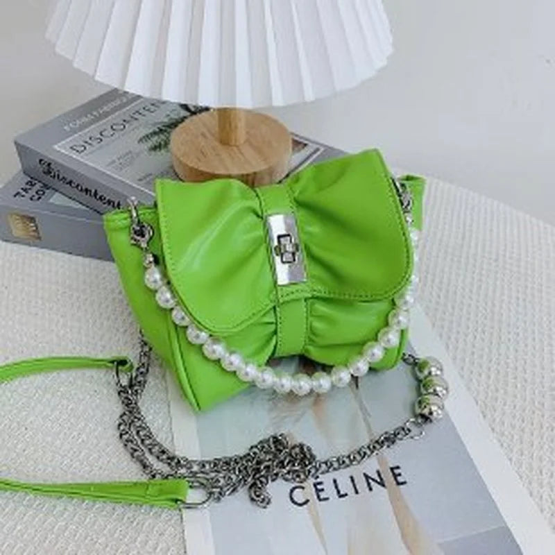 Retro Women's Chain Shoulder Bag PU Leather Underarm Tote Purse Handbags