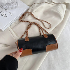 Retro Patchwork Crossbody Bag Chain Shoulder Bags Autumn Handbags