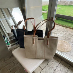 Retro Women's Tote Handbags Autumn Pu Leather Large Capacity Shoulder Bag