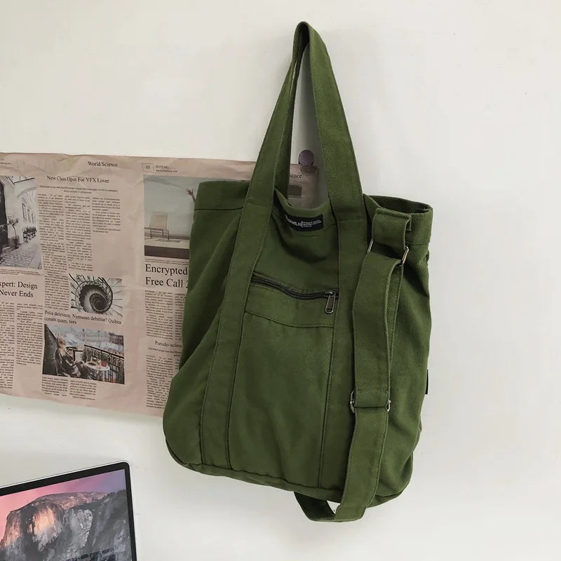 Retro Canvas Bag Student Class Bag Casual Shoulder Crossbody Handbag